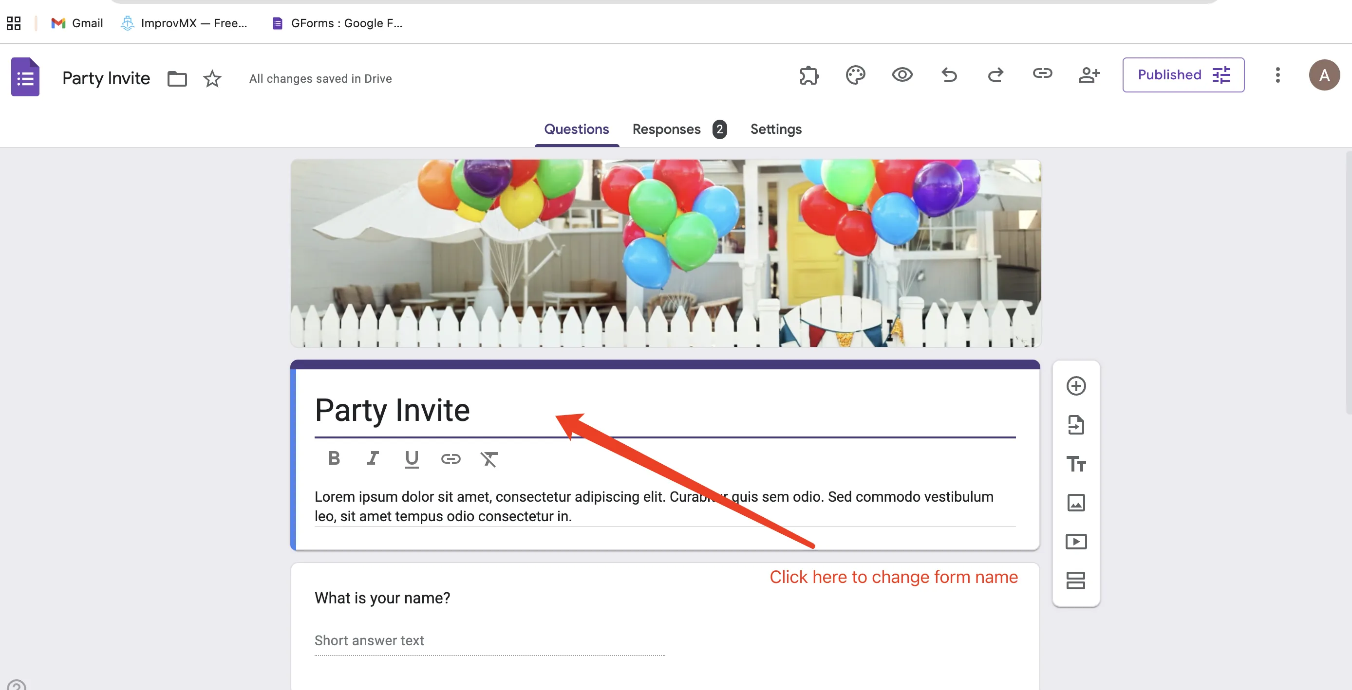 Nome del Modulo Google