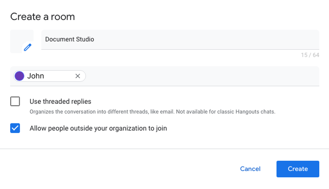 Google Chatルームの作成
