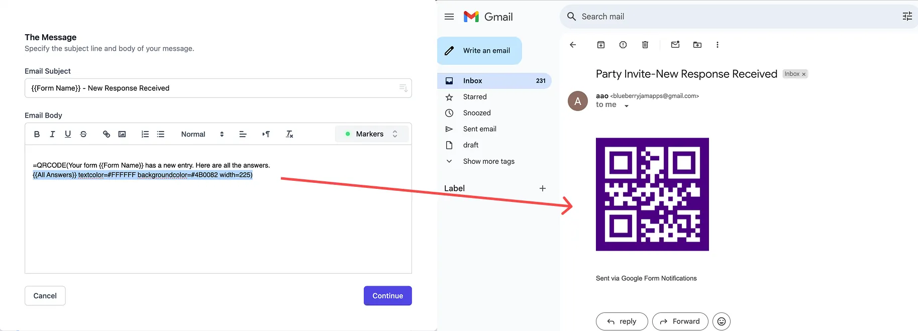 Wstaw kod QR w Google Forms