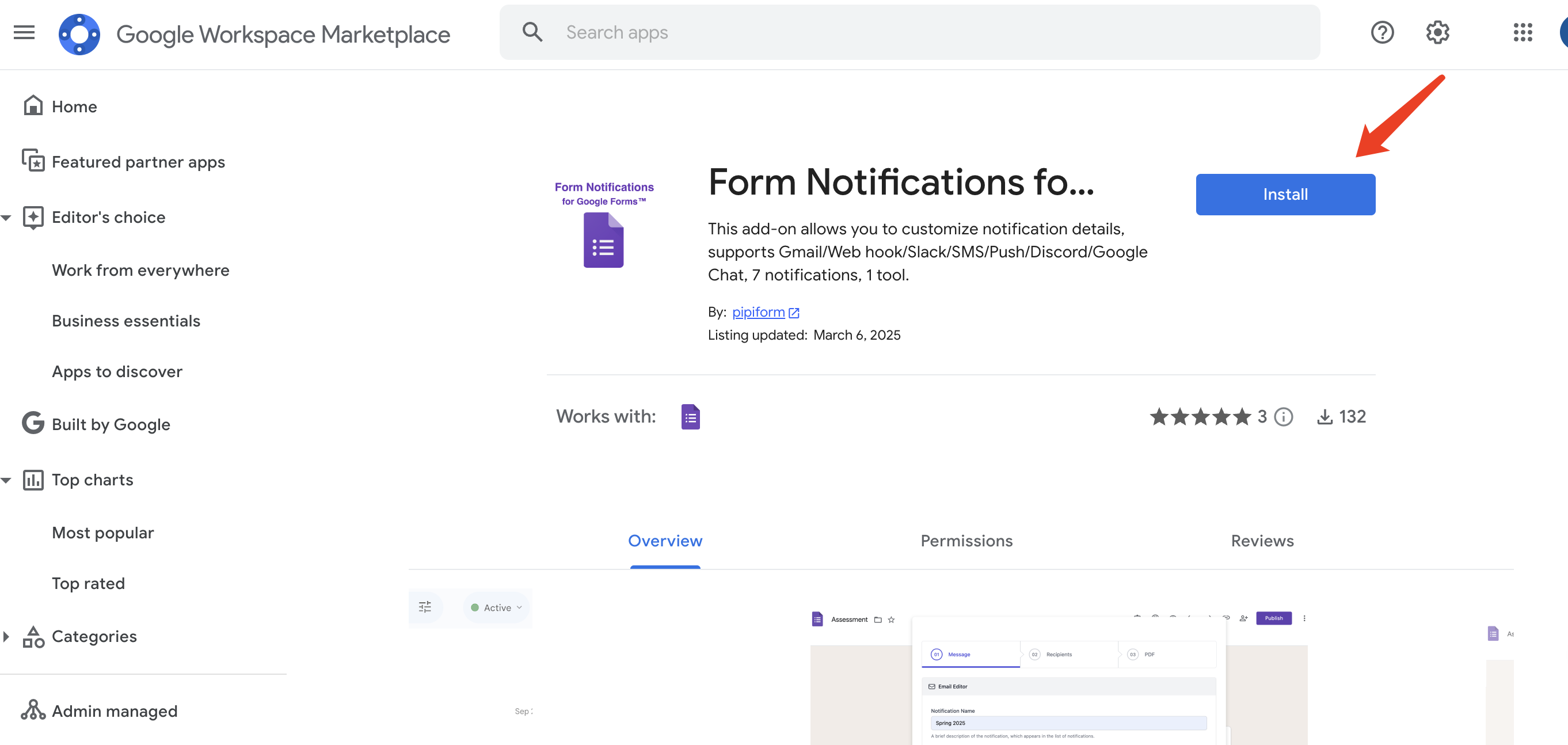 how to install Google Forms Email Notification Add-on