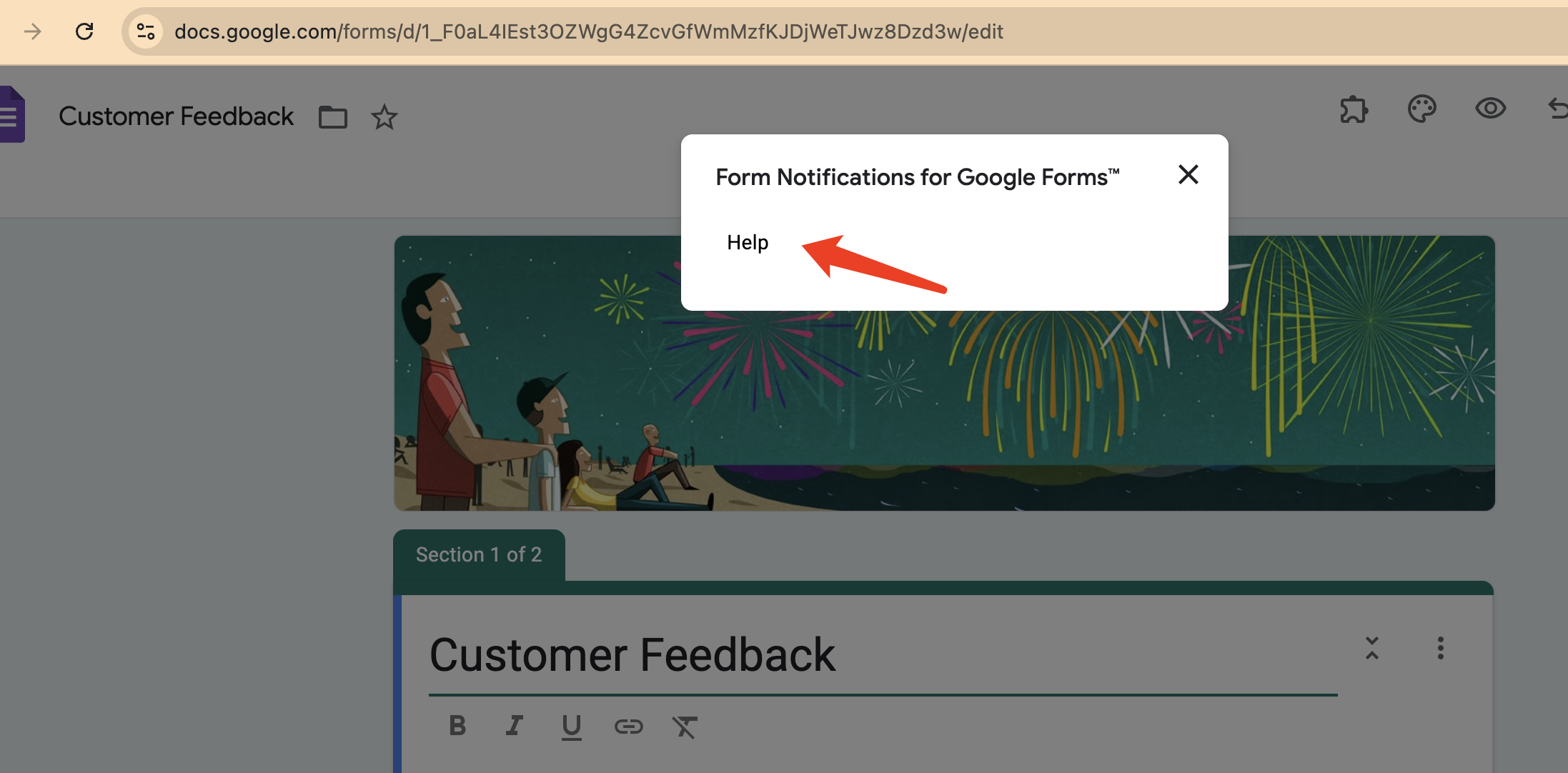 Google Formsでメニューが表示されない