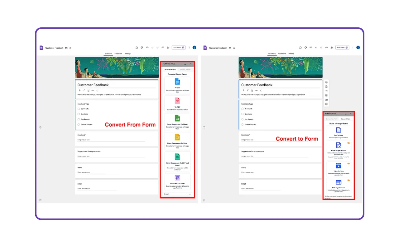 Google Forms to Docs Converter - Add-on for converting Google Forms to editable Google Docs documents