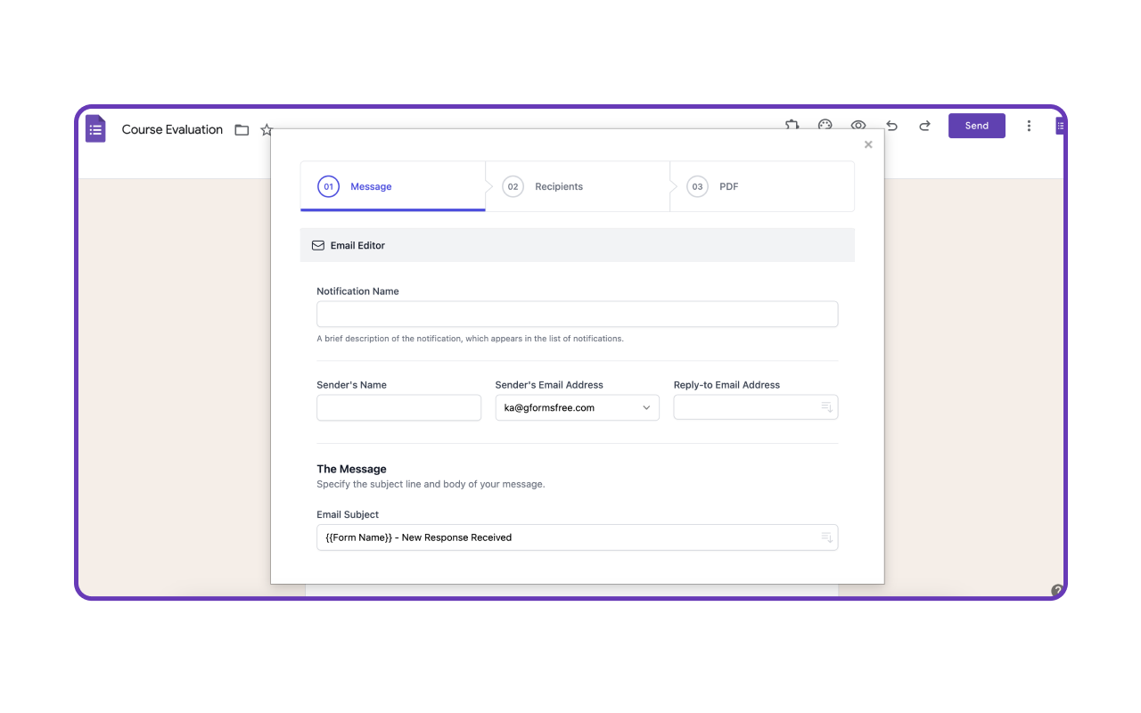 Google Forms Email Notifications