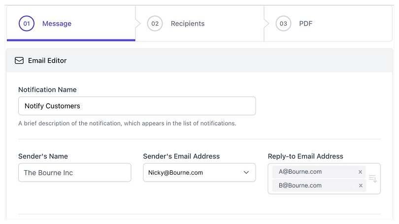 返信先メールアドレスの変更